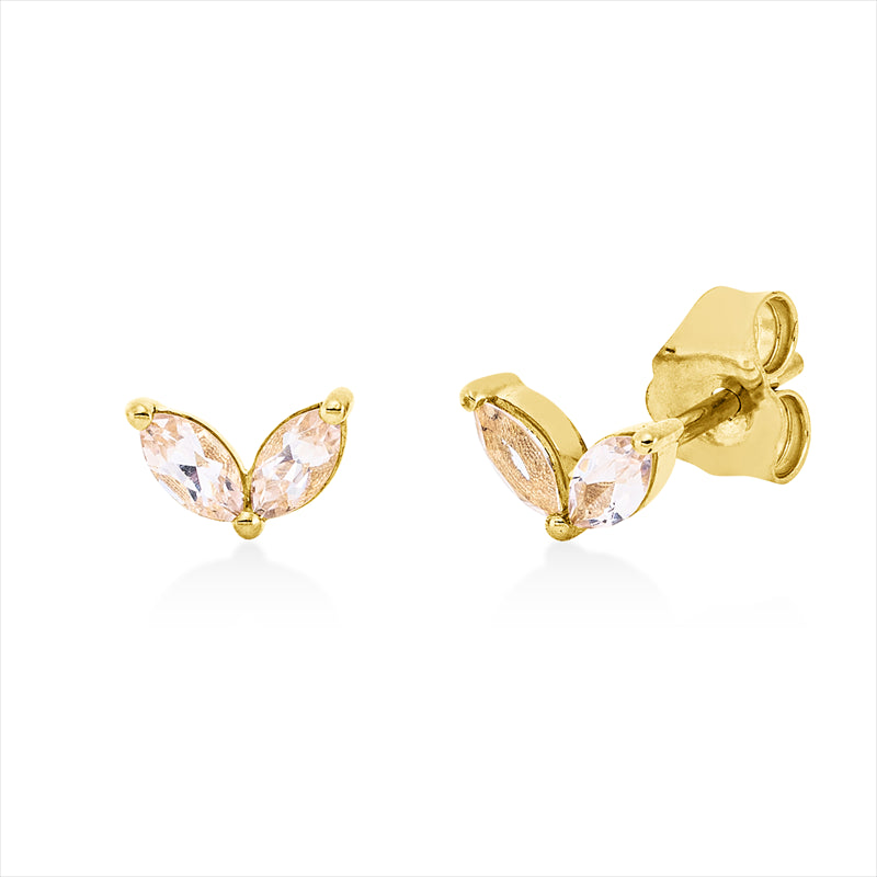 Ohrstecker 18 kt GG, 4 Morganit 0,26 ct peach