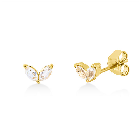 Ohrstecker 18 kt GG, 4 Amethyste 0,28 ct grün