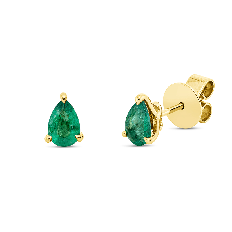 Ohrstecker 18 kt GG, 2 Smaragde 0,72 ct grün
