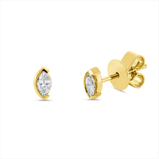Ohrstecker 18 kt GG, 2 Nav. 0,21 ct, TW-si