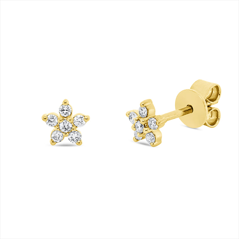 Ohrstecker 18 kt GG, 12 Brill. 0,13 ct, TW-si