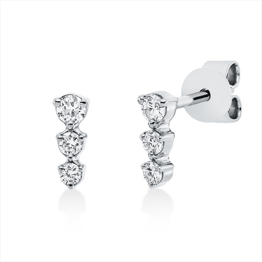 Ohrstecker 18 kt WG, 2 Brill. 0,05 ct, TW-vsi/si, 2 Brill. 0,09 ct, TW-vsi/si, 2 Brill. 0,04 ct, TW-vsi/si