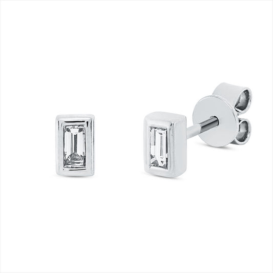 Ohrstecker 18 kt WG, 2 Bag. 0,21 ct, TW-vsi/si