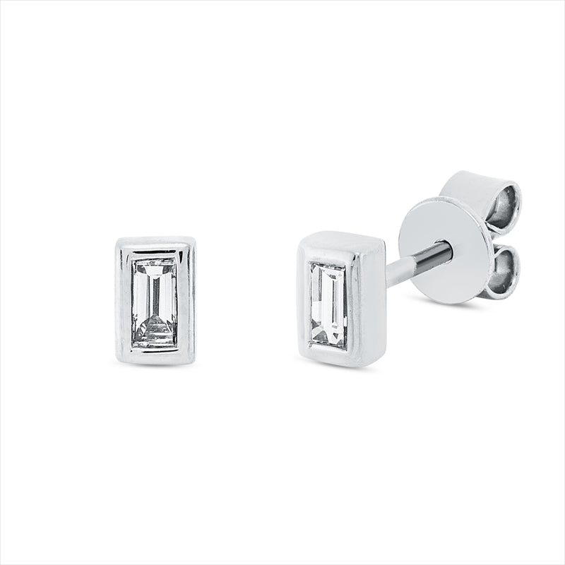 Ohrstecker 18 kt WG, 2 Bag. 0,21 ct, TW-vsi/si