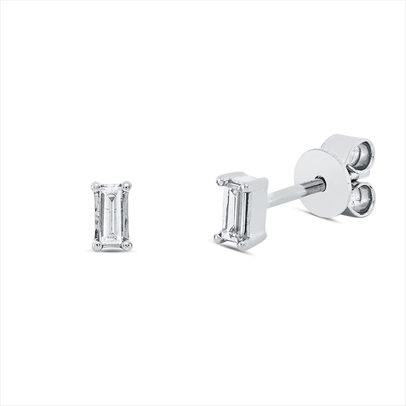 Ohrstecker 18 kt WG, 2 Bag. 0,15 ct, TW-si