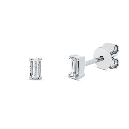 Ohrstecker 18 kt WG, 2 Bag. 0,15 ct, TW-si