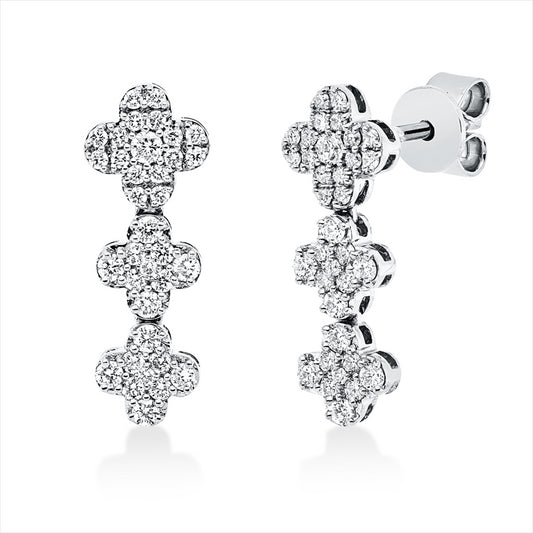 Ohrstecker 18 kt WG, 18 Brill. 0,21 ct, TW-vsi/si, 52 Brill. 0,25 ct, TW-vsi/si