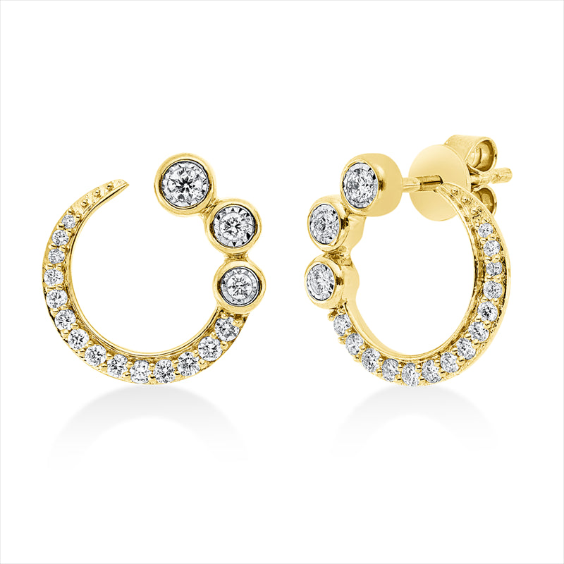 Ohrstecker 18 kt GG, 16 Brill. 0,17 ct, TW-vsi/si, 2 Brill. 0,05 ct, TW-vsi/si, 16 Brill. 0,10 ct, TW-vsi/si