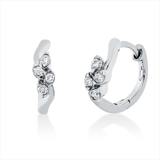 Creolen 18 kt WG, 8 Brill. 0,09 ct, TW-vsi/si