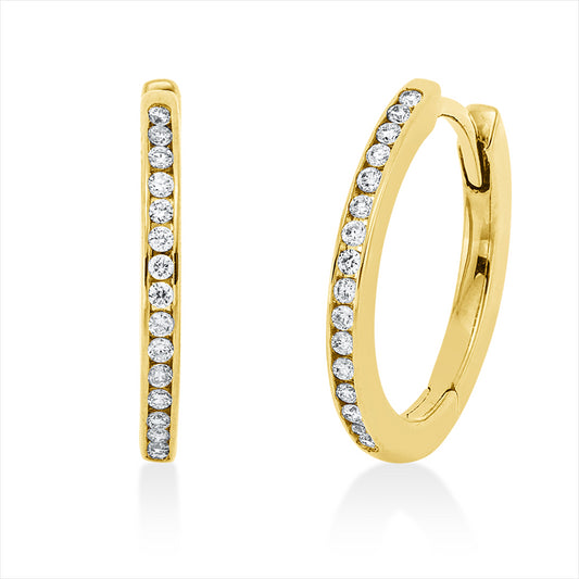 Creolen 18 kt GG, 32 Brill. 0,12 ct, TW-si