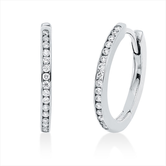 Creolen 18 kt WG, 32 Brill. 0,12 ct, TW-si