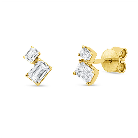 Ohrstecker 18 kt GG, 4 Sm.schliff 0,66 ct, TW-si