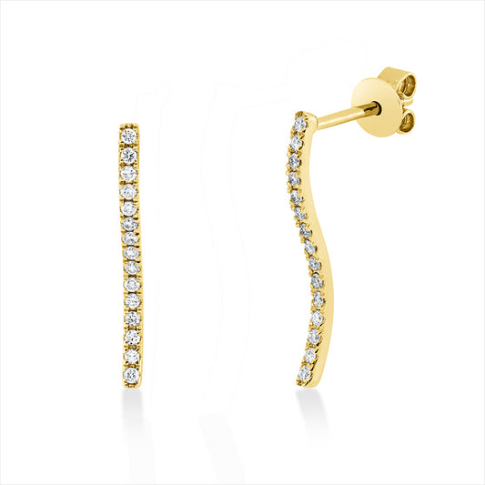 Ohrstecker 18 kt GG, 30 Brill. 0,19 ct, TW-si