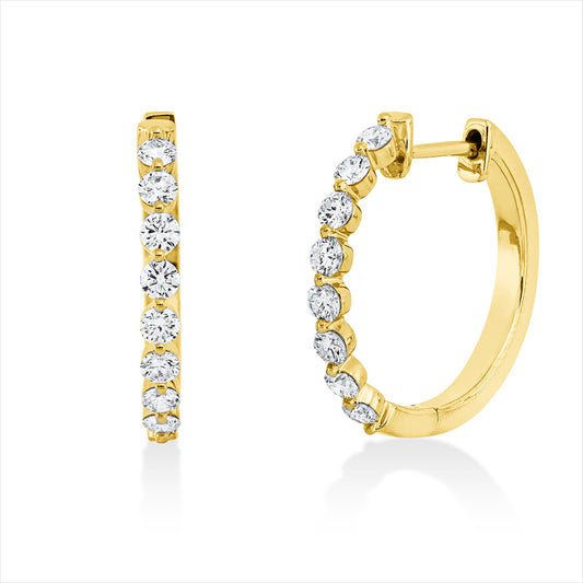 Creolen 18 kt GG, 16 Brill. 0,73 ct, TW-si