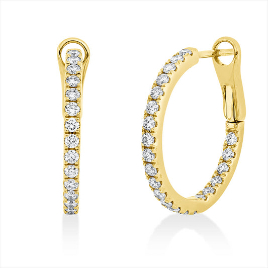 Creolen 18 kt GG, 44 Brill. 0,70 ct, TW-si