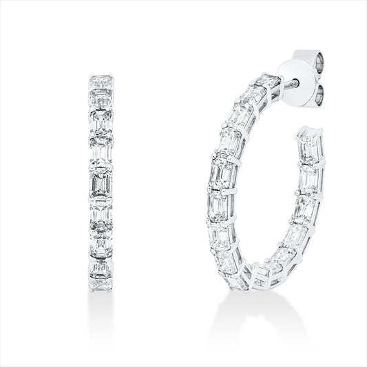 Creolen 14 kt WG, 32 Sm.schliff 4,47 ct, F-si