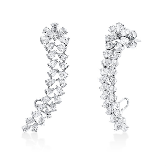 Ohrschmuck 18 kt WG, 54 Tropfen 5,53 ct, TW-vsi/si, 2 Brill. 0,10 ct, TW-vsi/si