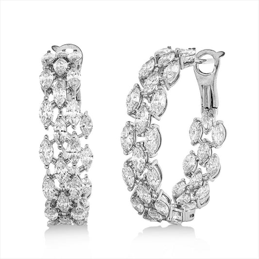 Creolen 18 kt WG, 68 Nav. 6,36 ct, TW-vsi/si