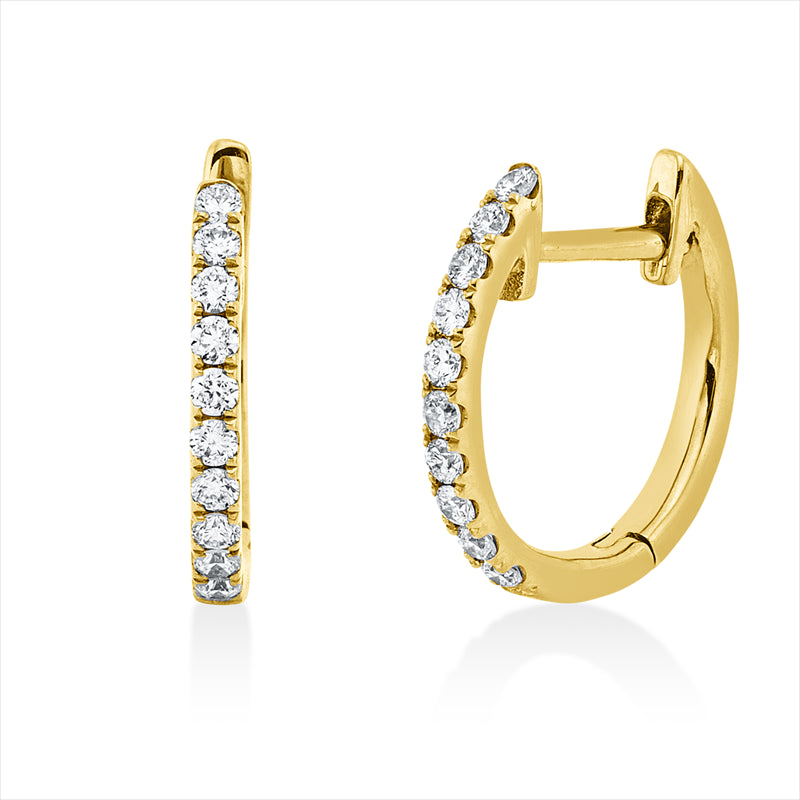 Creolen 18 kt GG, 20 Brill. 0,16 ct, TW-si