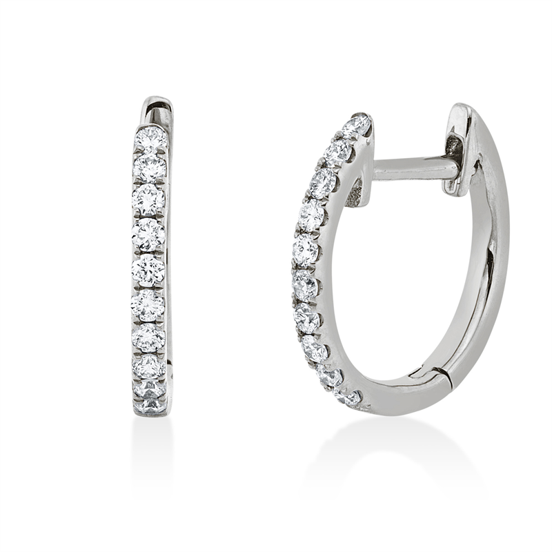 Creolen 18 kt WG, 20 Brill. 0,16 ct, TW-si