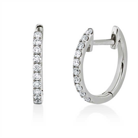 Creolen 18 kt WG, 20 Brill. 0,16 ct, TW-si