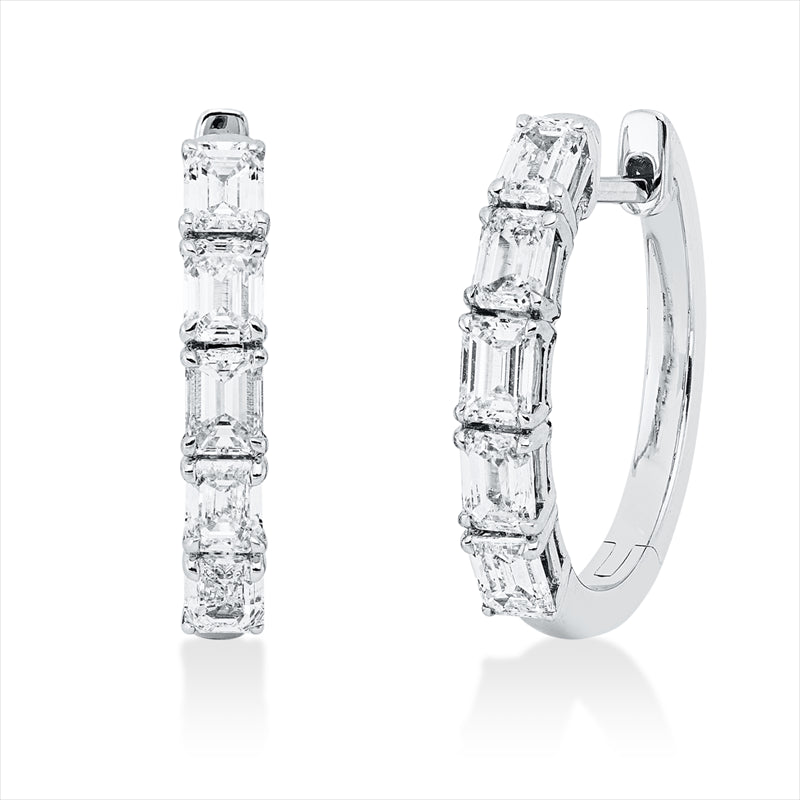 Creolen 18 kt WG, 10 Sm.schliff 1,55 ct, TW-si