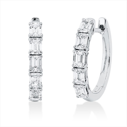 Creolen 18 kt WG, 10 Sm.schliff 1,55 ct, TW-si