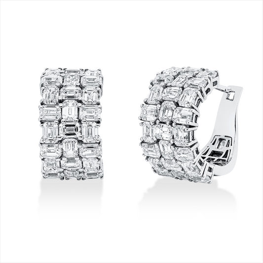 Creolen 18 kt WG, 48 Sm.schliff 5,04 ct, TW-vsi/si