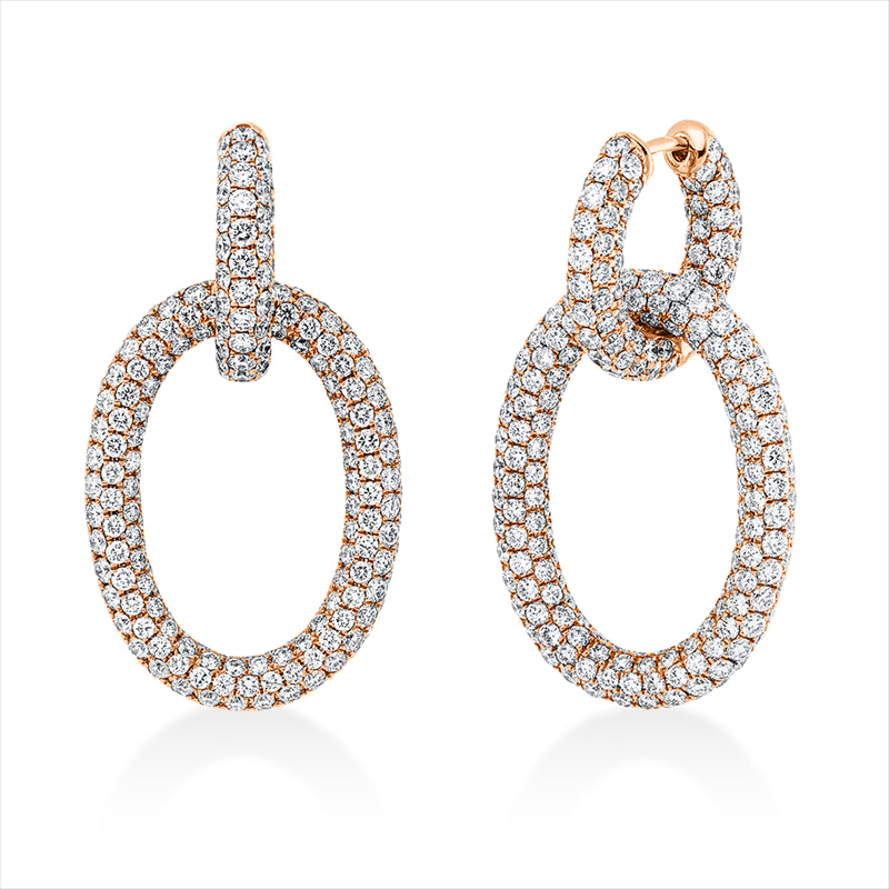 Ohrschmuck 18 kt RG, 560 Brill. 6,70 ct, TW-vsi