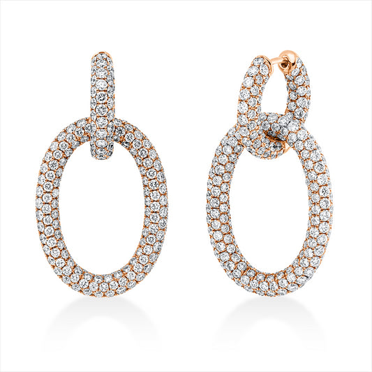 Ohrschmuck 18 kt RG, 560 Brill. 6,70 ct, TW-vsi