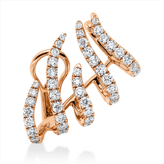 Ohrschmuck 18 kt RG, Ohrmanschette, 54 Brill. 1,74 ct, TW-vsi/si