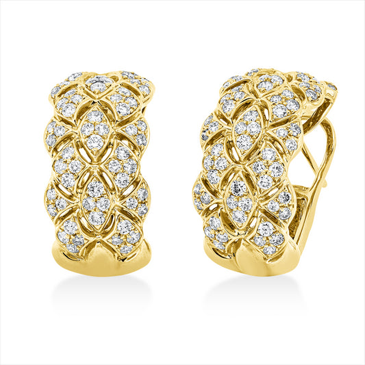 Creolen 18 kt GG, 134 Brill. 1,81 ct, TW-vsi