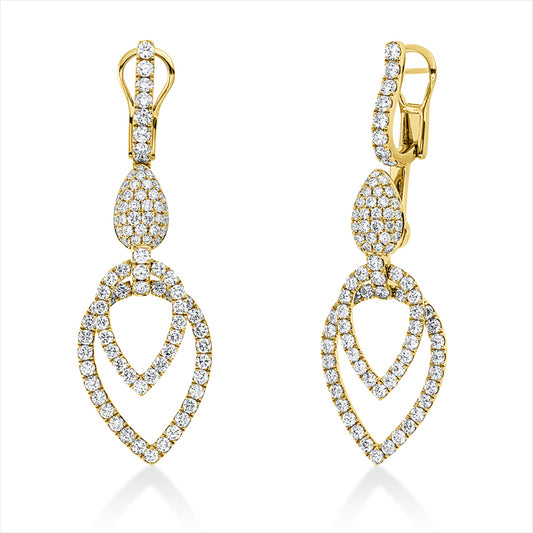 Ohrschmuck 18 kt GG, 182 Brill. 5,12 ct, TW-vsi