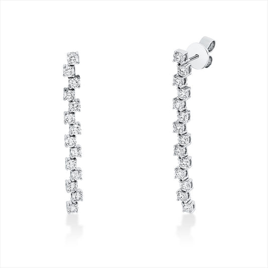 Ohrschmuck 18 kt WG, 28 Brill. 1,65 ct, TW-vsi