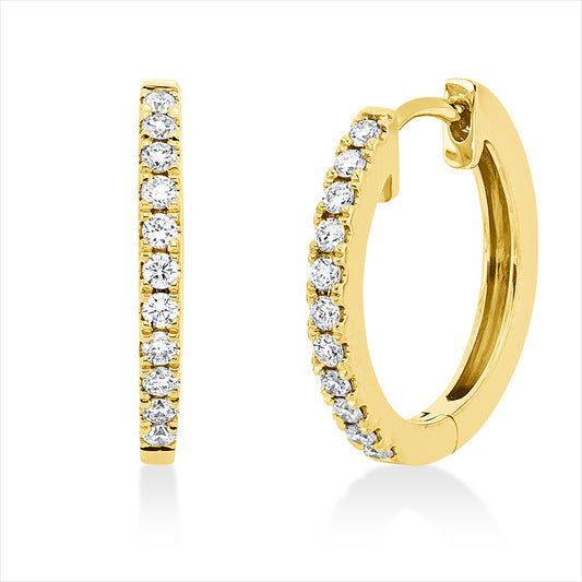 Creolen 18 kt GG, 22 Brill. 0,28 ct, TW-si