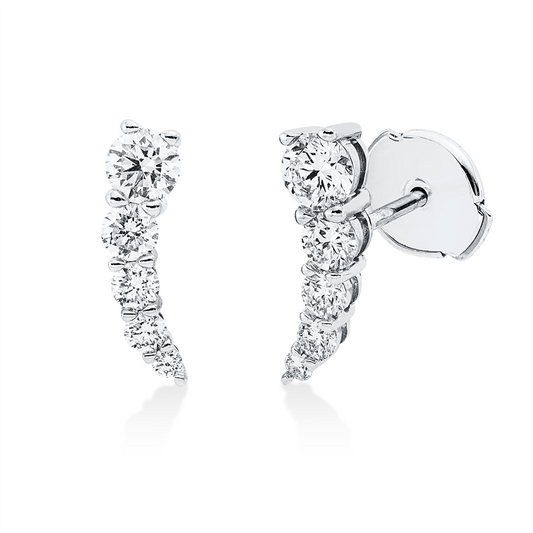 Ohrstecker 18 kt WG, 4 Brill. 0,52 ct, TW-si, 6 Brill. 0,19 ct, TW-si