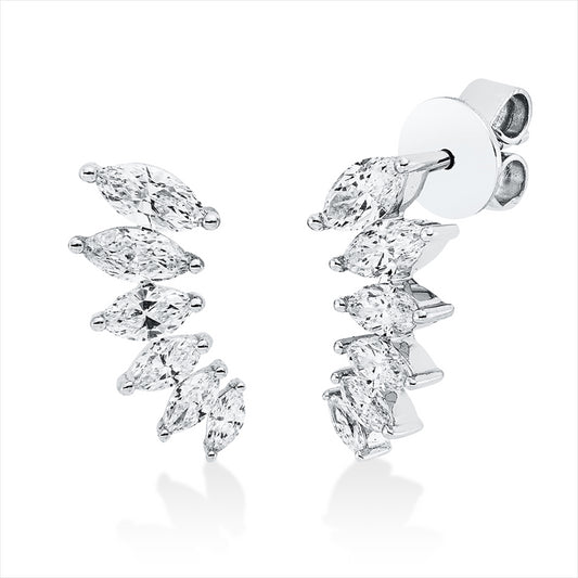 Ohrstecker 18 kt WG, 6 Nav. 0,27 ct, TW-si, 6 Nav. 0,69 ct, TW-si