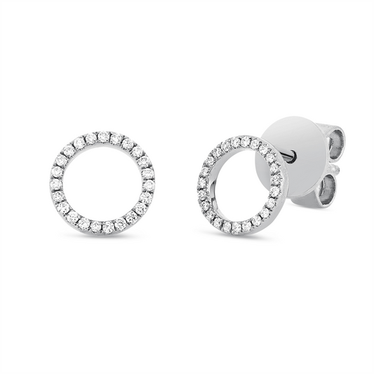 Ohrstecker 18 kt WG, 46 Brill. 0,07 ct, TW-si