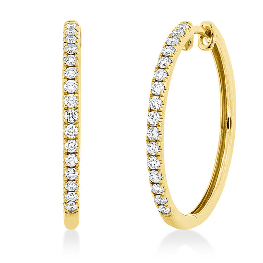 Creolen 18 kt GG, 32 Brill. 0,41 ct, TW-si