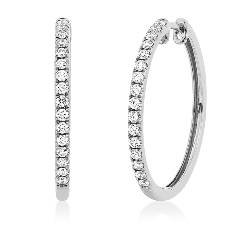 Creolen 18 kt WG, 32 Brill. 0,44 ct, TW-si