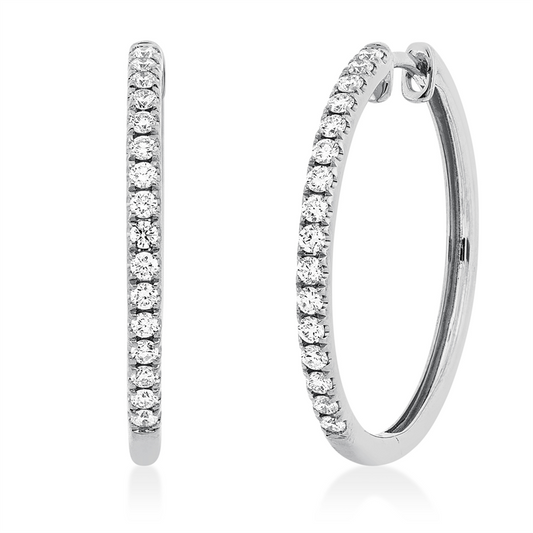 Creolen 18 kt WG, 32 Brill. 0,44 ct, TW-si