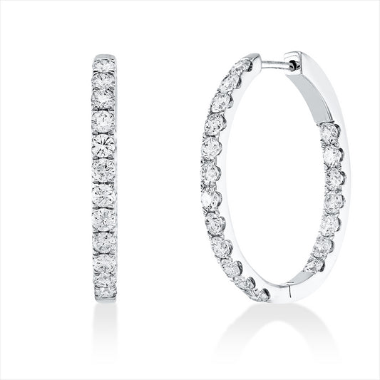 Creolen 18 kt WG, 38 Brill. 1,96 ct, TW-pi