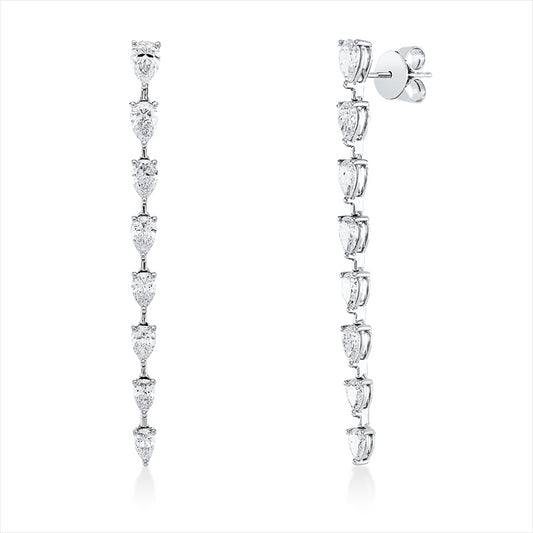 Creolen 18 kt WG, 2 Tropfen 0,60 ct, TW-si, 14 Tropfen 2,28 ct, TW-si