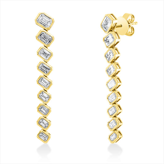 Ohrschmuck 18 kt GG, 2 Sm.schliff 0,82 ct, TW-si, 16 Sm.schliff 2,44 ct, TW-si