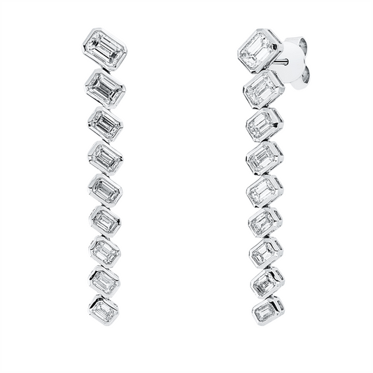 Ohrschmuck 18 kt WG, 2 Sm.schliff 0,81 ct, TW-si, 16 Sm.schliff 2,48 ct, TW-si