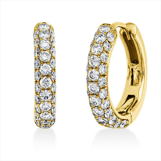 Creolen 18 kt GG, 68 Brill. 0,54 ct, TW-si