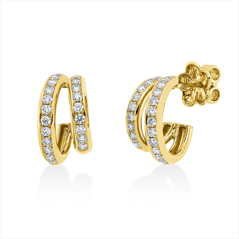 Ohrstecker 18 kt GG, 42 Brill. 0,65 ct, TW-vsi