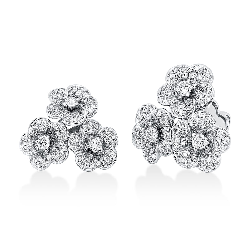 Ohrstecker 18 kt WG, 186 Brill. 1,49 ct, TW-vsi