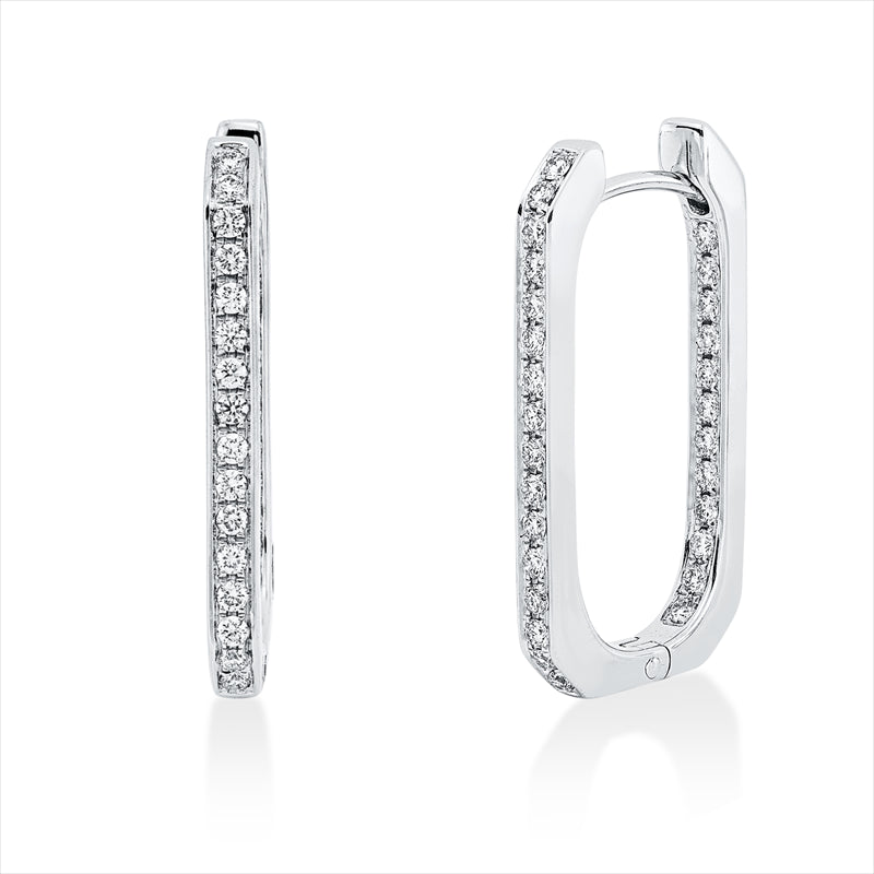 Creolen 18 kt WG, 56 Brill. 0,57 ct, TW-vsi