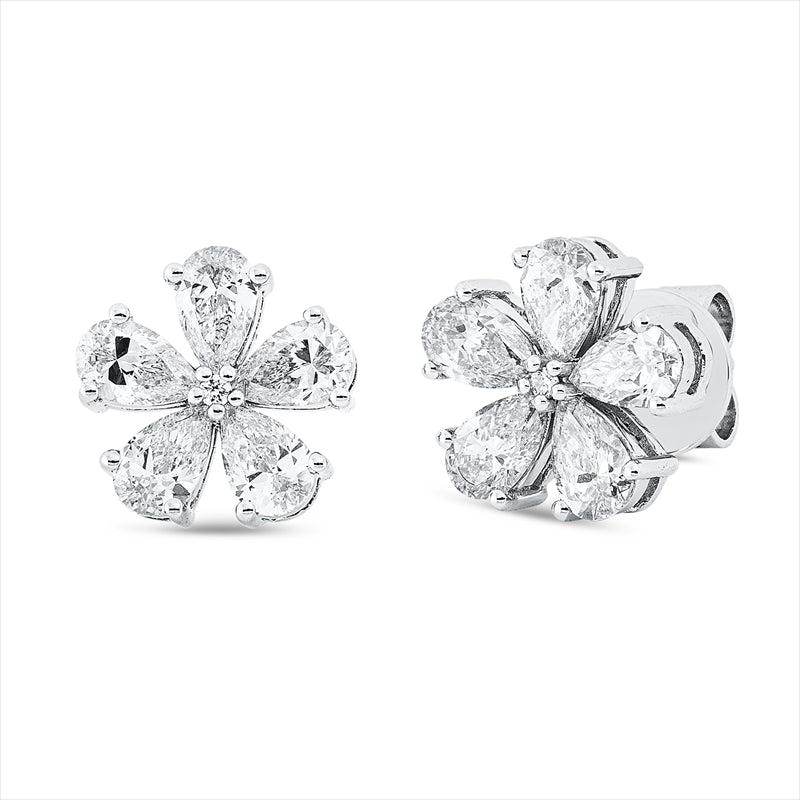 Ohrstecker 18 kt WG, 10 Tropfen 1,89 ct, TW-vsi, 2 Brill. 0,02 ct, TW-si